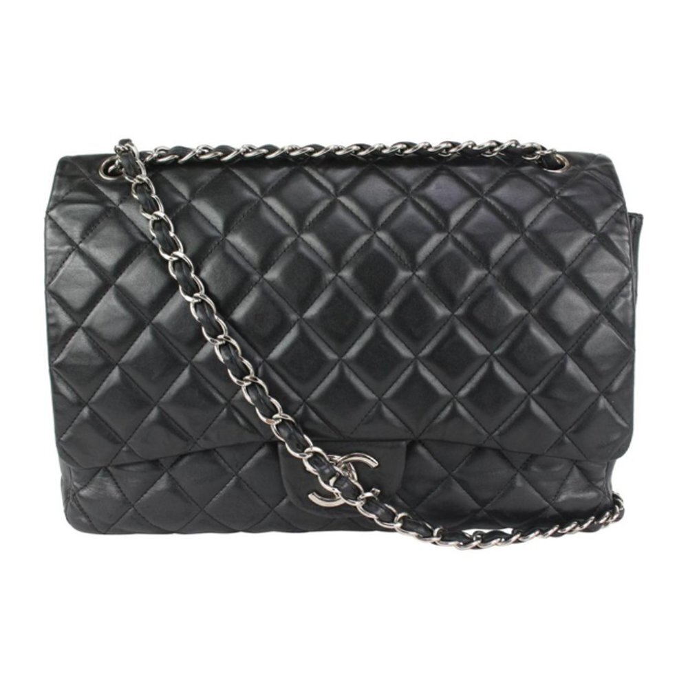 Chanel Black Quilted Lambskin Maxi Classic Double